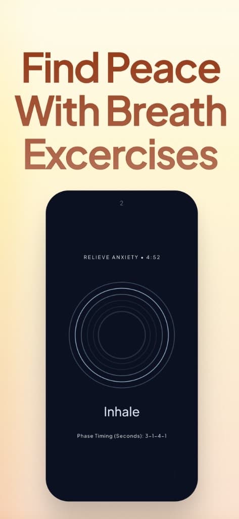 Andy breathing exercise: guided inhale and exhale timing in Andy
