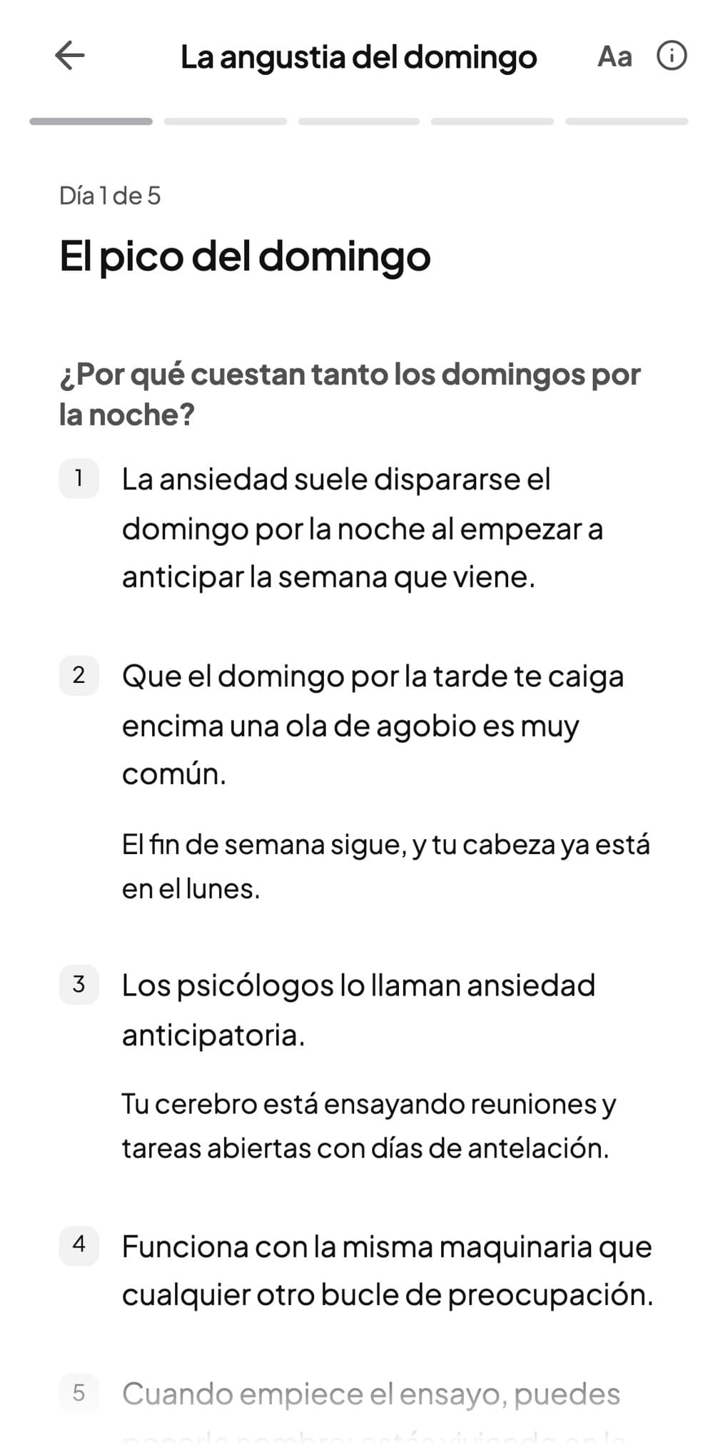 Día 1 de 5 de la guía La angustia del domingo en Andy: El pico del domingo